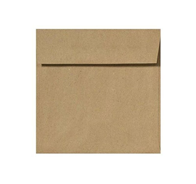 Envelopes.com 6 x 6 Square Envelopes - Grocery Bag (50 Qty) | Perfect for Invitations, Announcements, Greeting Cards, Photos | 8525-GB-50 - Image 1